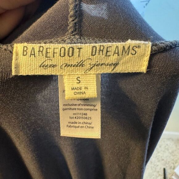 Barefoot Dreams Luxe Milk Jersey Calypso Gray Wrap Cardigan Loungewear Size S - Picture 6 of 7